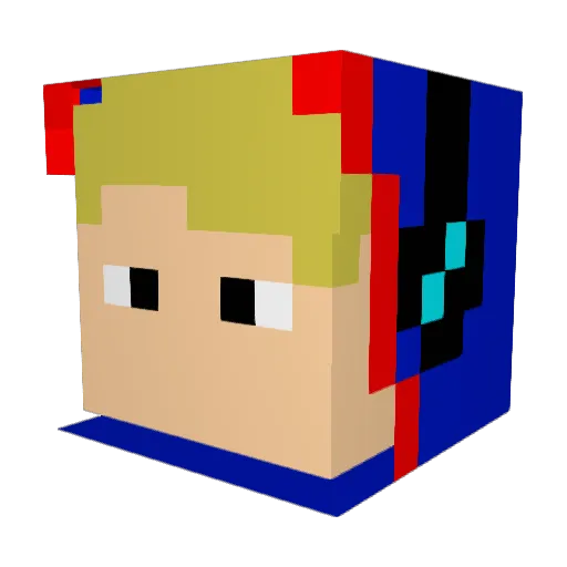 Our_Foxie_Vinta Minecraft avatar head, 3D render