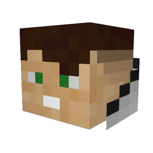 Ouringa Minecraft avatar head, 3D render