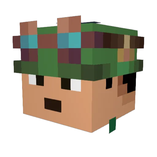 OusMan45 Minecraft avatar head, 3D render