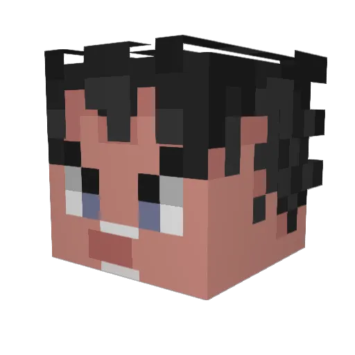 Outrageousness Minecraft avatar head, 3D render