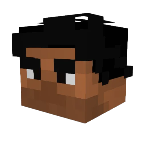 Outscoped Minecraft avatar head, 3D render