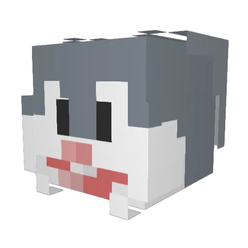 OutsideC Minecraft avatar head, 3D render