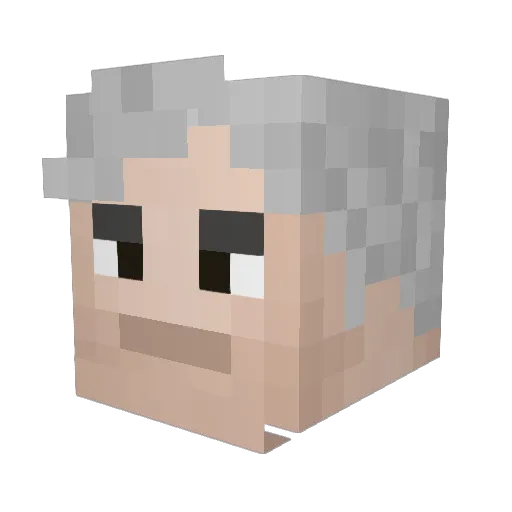 Outskirs Minecraft avatar head, 3D render