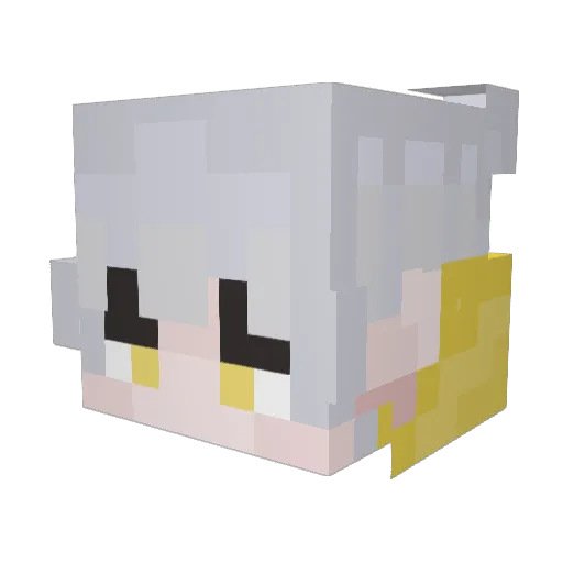 Ouutsy Minecraft avatar head, 3D render
