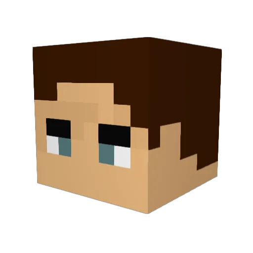 Ouwais Minecraft avatar head, 3D render