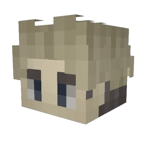 Ouzary Minecraft avatar head, 3D render