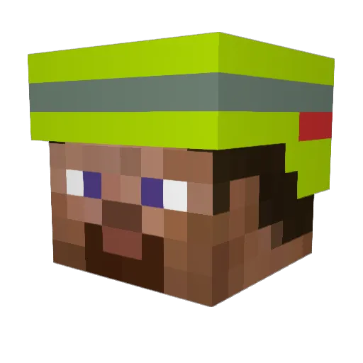 Ouzo6 Minecraft avatar head, 3D render