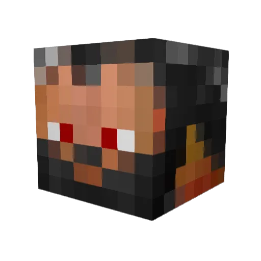 Ouzoalpha Minecraft avatar head, 3D render