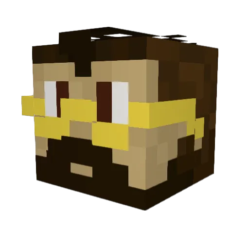 Ovashere Minecraft avatar head, 3D render