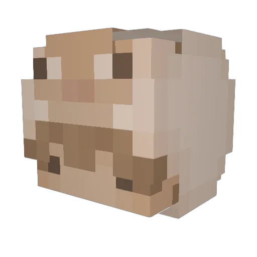 OvejitoConBotas Minecraft avatar head, 3D render