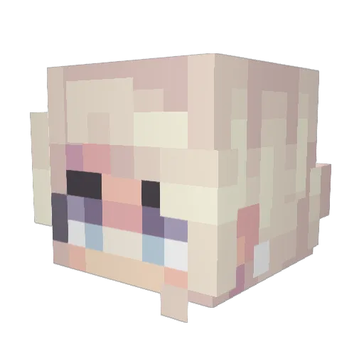 Ovela Minecraft avatar head, 3D render