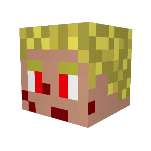 OverAnOut Minecraft avatar head, 3D render