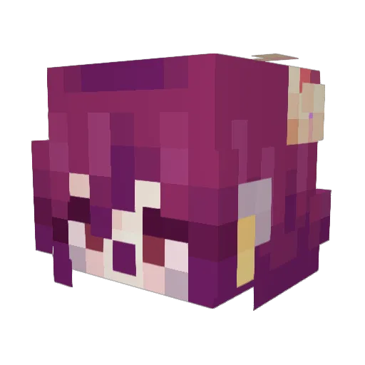 OverBaka Minecraft avatar head, 3D render
