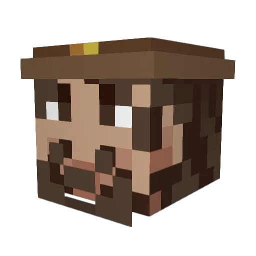 OverM1nd Minecraft avatar head, 3D render