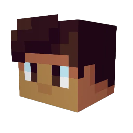 OverPrepared Minecraft avatar head, 3D render