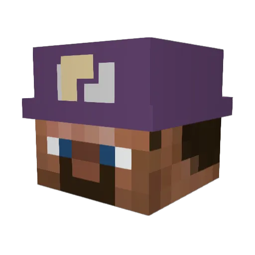 OverRoarAlt Minecraft avatar head, 3D render