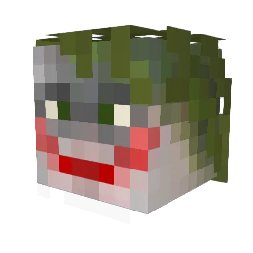 Overcooked Minecraft avatar head, 3D render