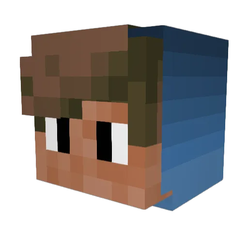 Overexaggerated Minecraft avatar head, 3D render
