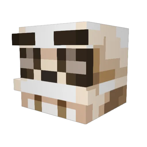 Overfluxxed Minecraft avatar head, 3D render
