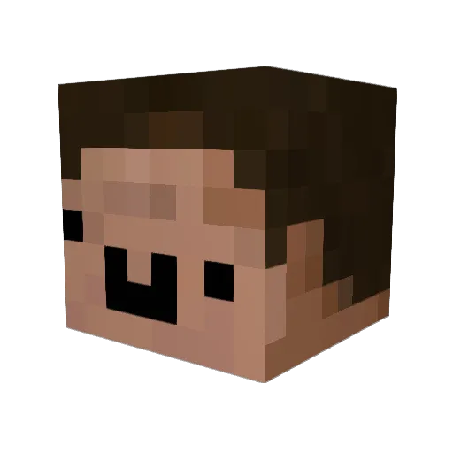 Overflwn Minecraft avatar head, 3D render