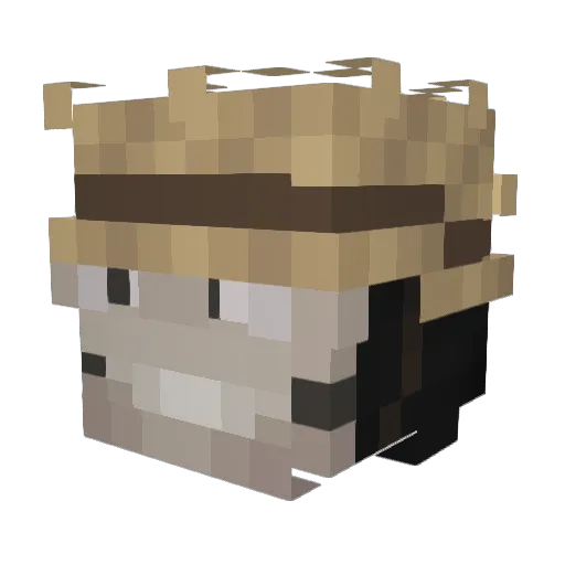 OvergrownFlora Minecraft avatar head, 3D render