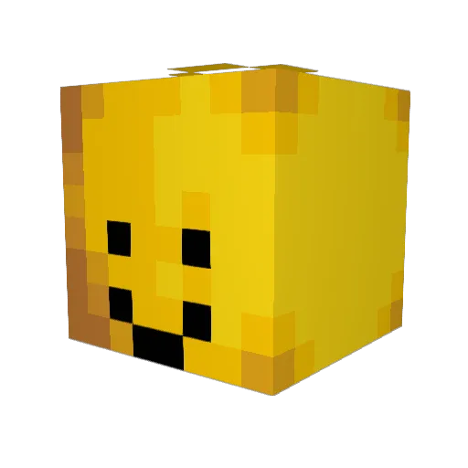 Overlies Minecraft avatar head, 3D render