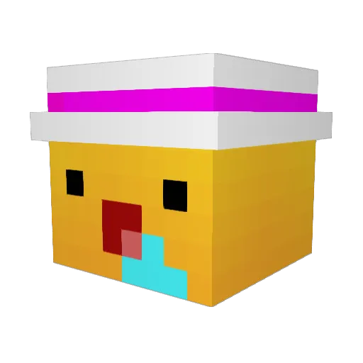OverlokMachine Minecraft avatar head, 3D render