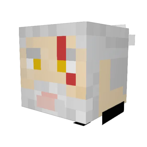 Overlord301 Minecraft avatar head, 3D render