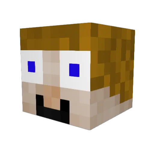 OverpowerOli Minecraft avatar head, 3D render