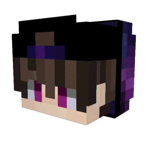 Overrekt Minecraft avatar head, 3D render