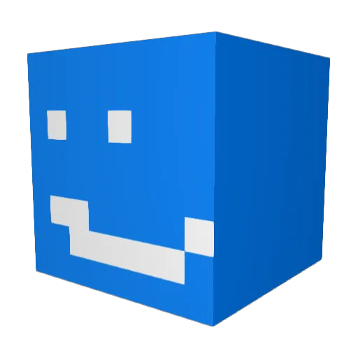 Overshifte Minecraft avatar head, 3D render
