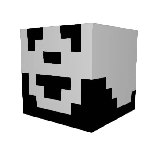 Overspilled Minecraft avatar head, 3D render