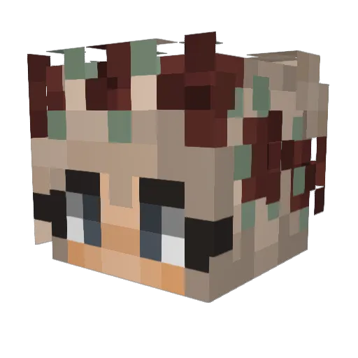 Overthinkr Minecraft avatar head, 3D render