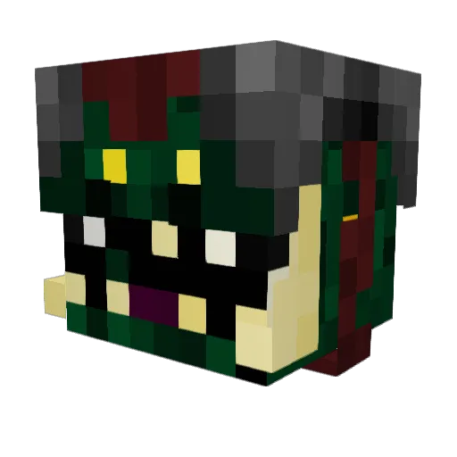 OverweightAlien Minecraft avatar head, 3D render