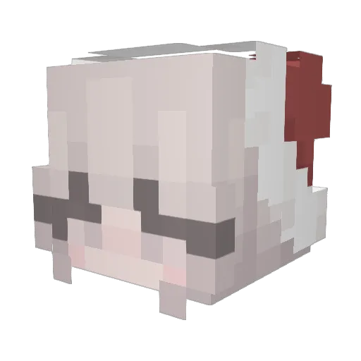 Overwhale Minecraft avatar head, 3D render