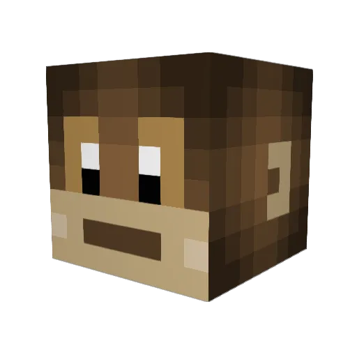 Ovoviparo Minecraft avatar head, 3D render