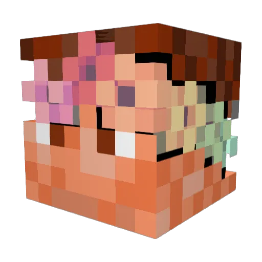 OwMcBow Minecraft avatar head, 3D render