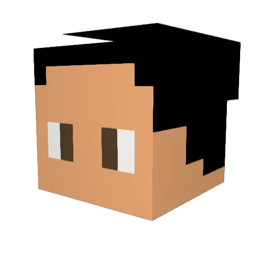 OwPurple Minecraft avatar head, 3D render