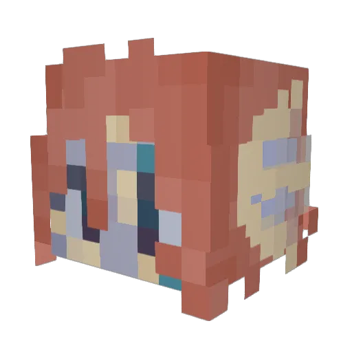 Ow_l Minecraft avatar head, 3D render