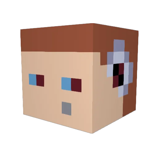 Owahah Minecraft avatar head, 3D render