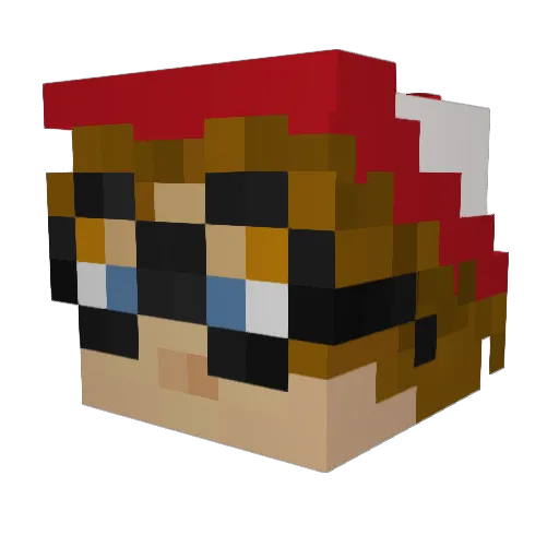 Owaldx Minecraft avatar head, 3D render