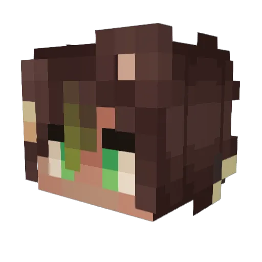 OwariES Minecraft avatar head, 3D render