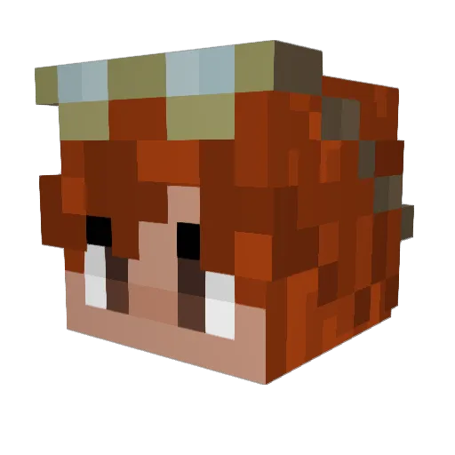 Owarre Minecraft avatar head, 3D render
