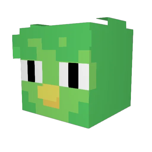 OwlChat Minecraft avatar head, 3D render