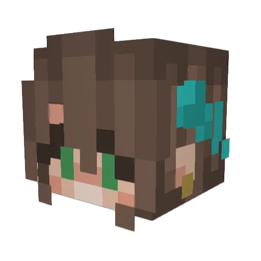 Owlella Minecraft avatar head, 3D render