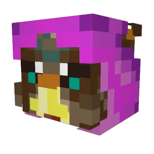 Owlgaze Minecraft avatar head, 3D render