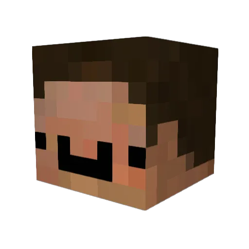 Owlmcmario Minecraft avatar head, 3D render