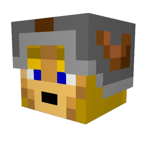 Ownagaa Minecraft avatar head, 3D render