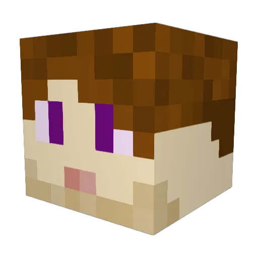 Oxanas Minecraft avatar head, 3D render