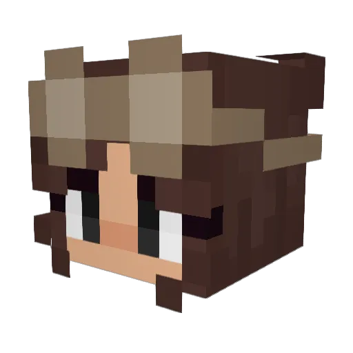 OxiClear Minecraft avatar head, 3D render
